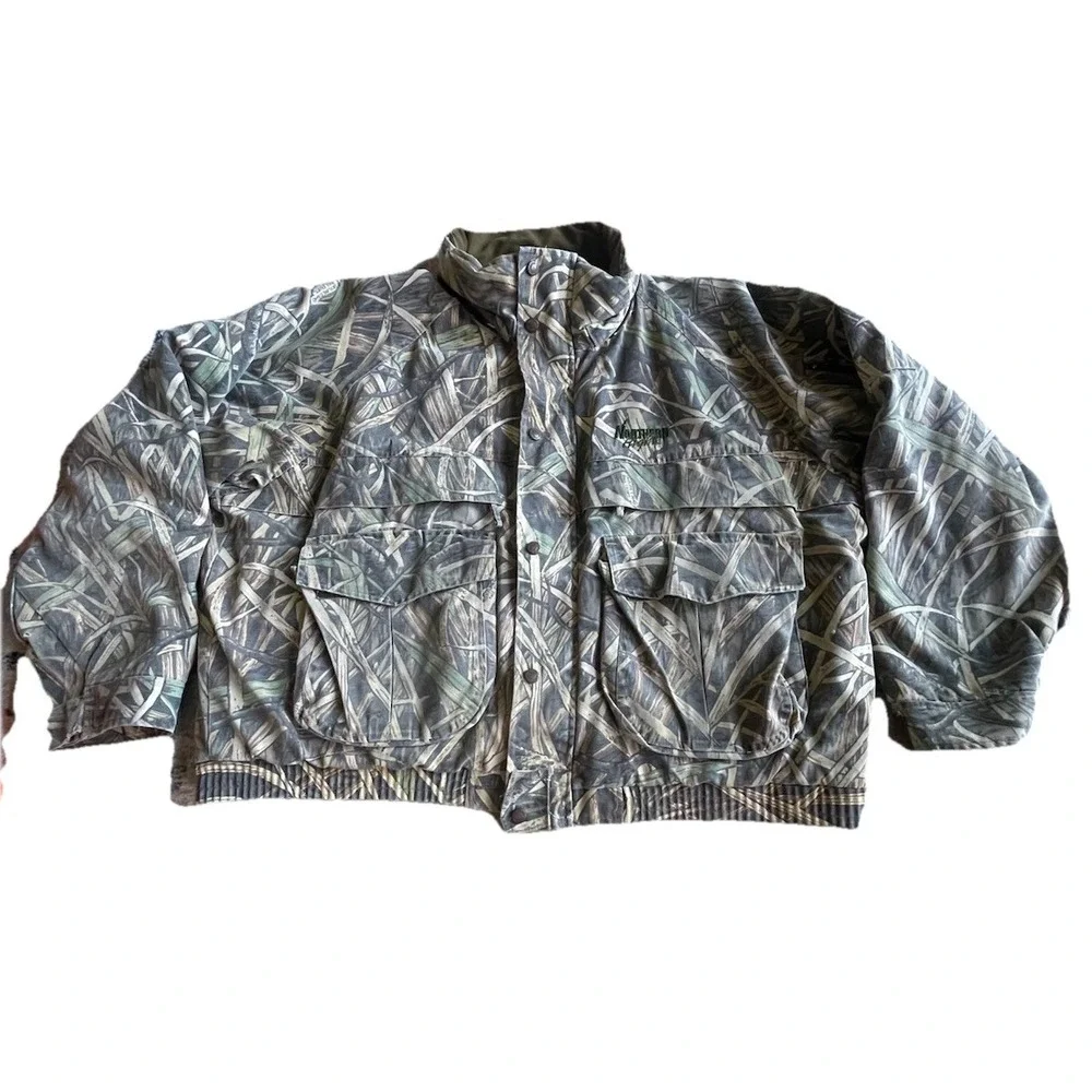 VTG 90's Cabela's Skyline Camo Zip Up Hunting Outdoor Jacket‎ Coat Sz 2XL REG
